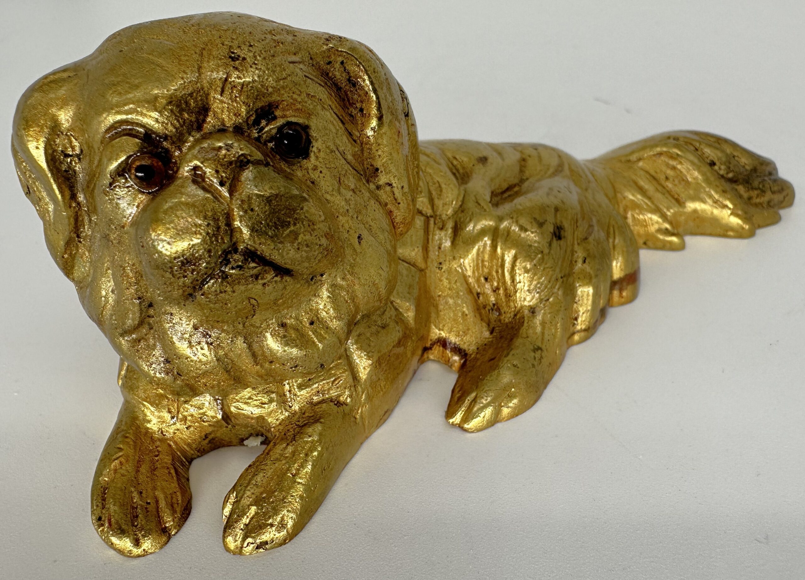 Dog – Signed Brass Pekingese or Spaniel