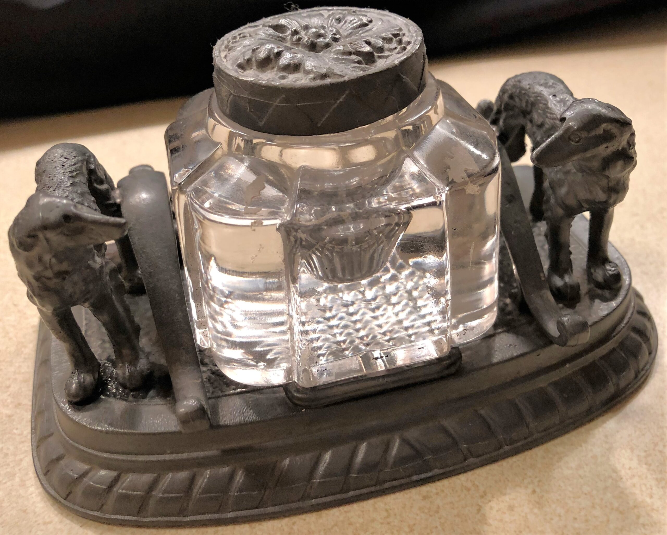 Dog – Afghans Flanking Inkwell