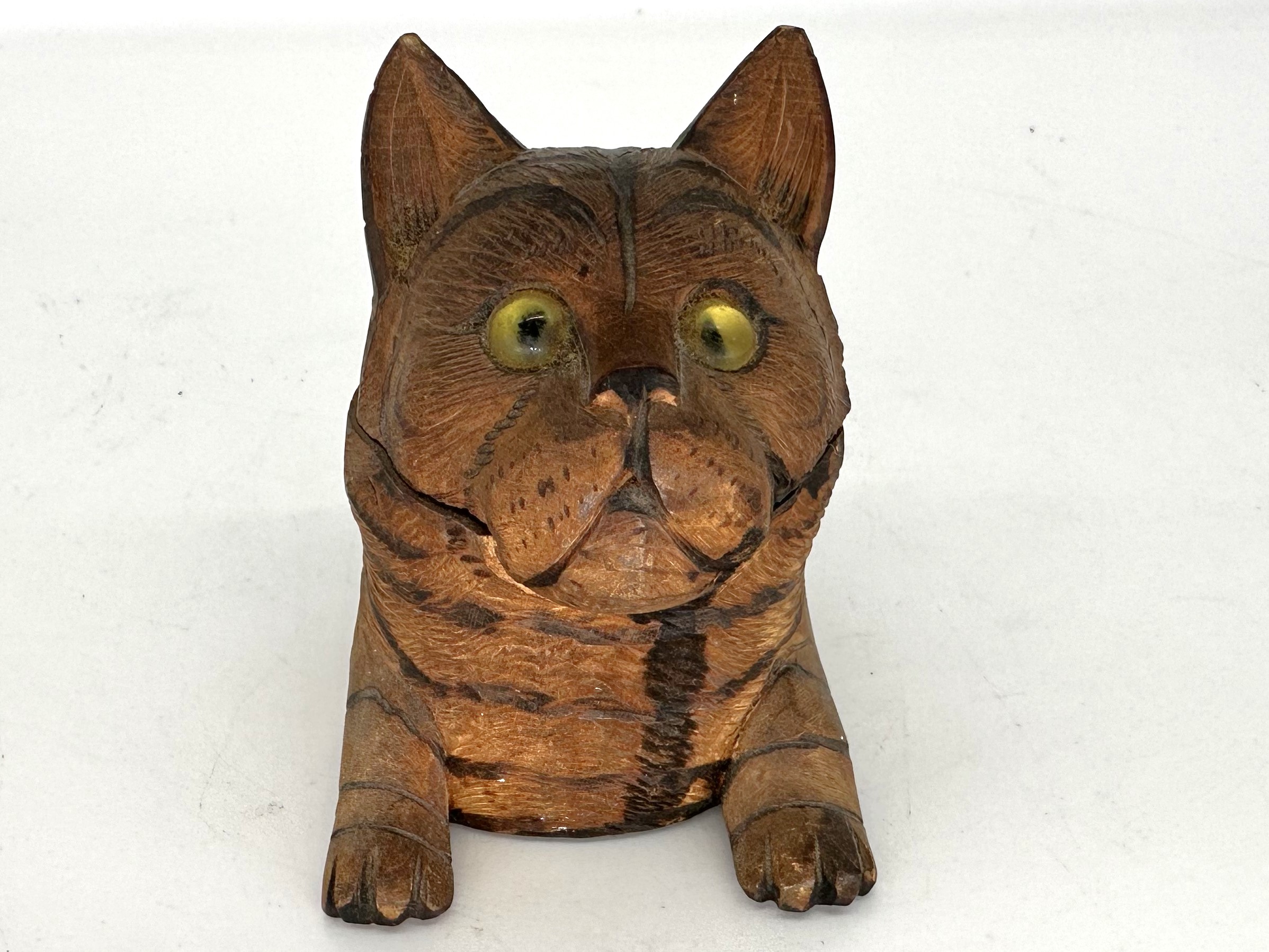Cat – Hand-carved, Glass Eyes