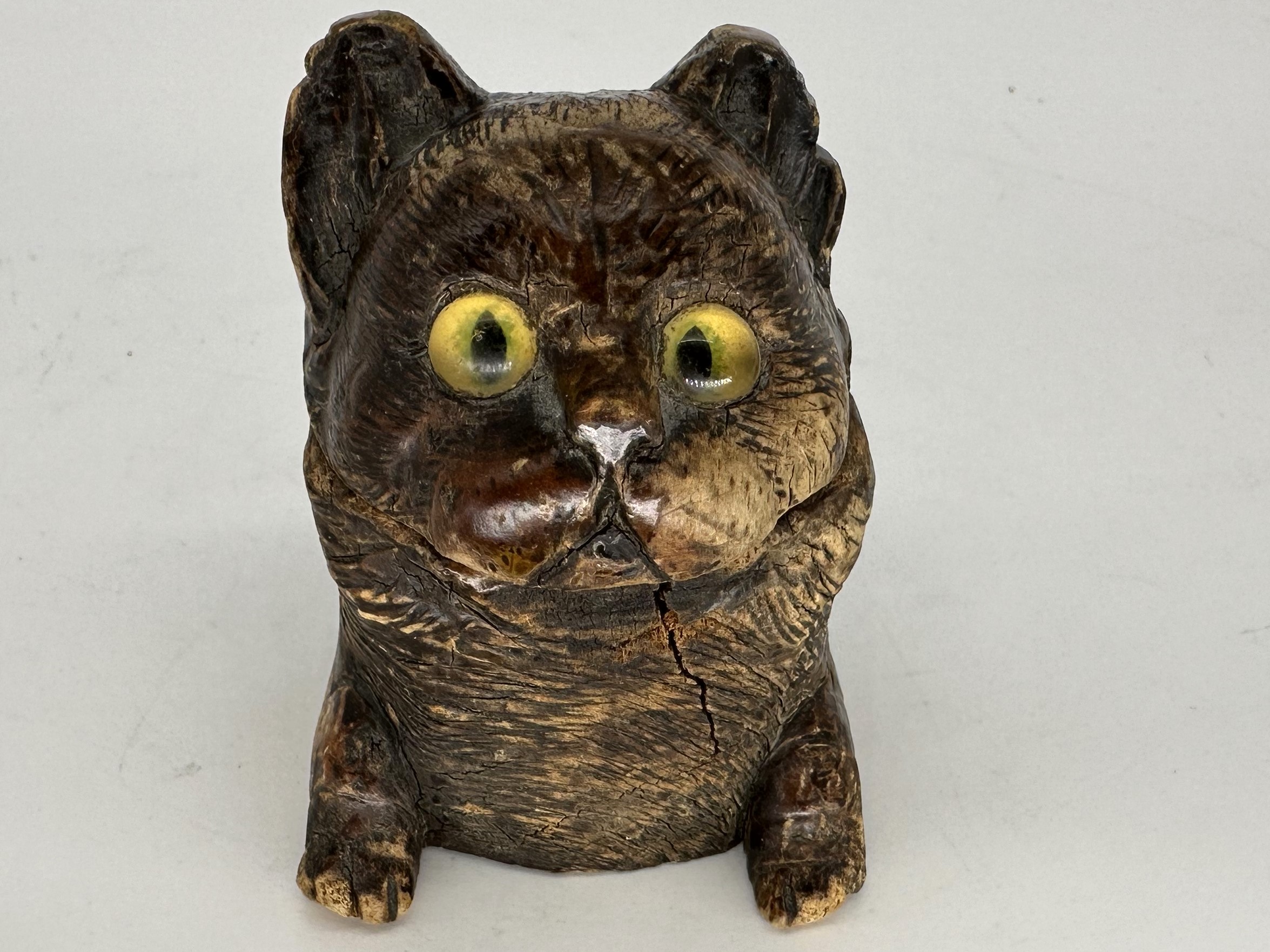 Cat – Hand-carved, Glass Eyes
