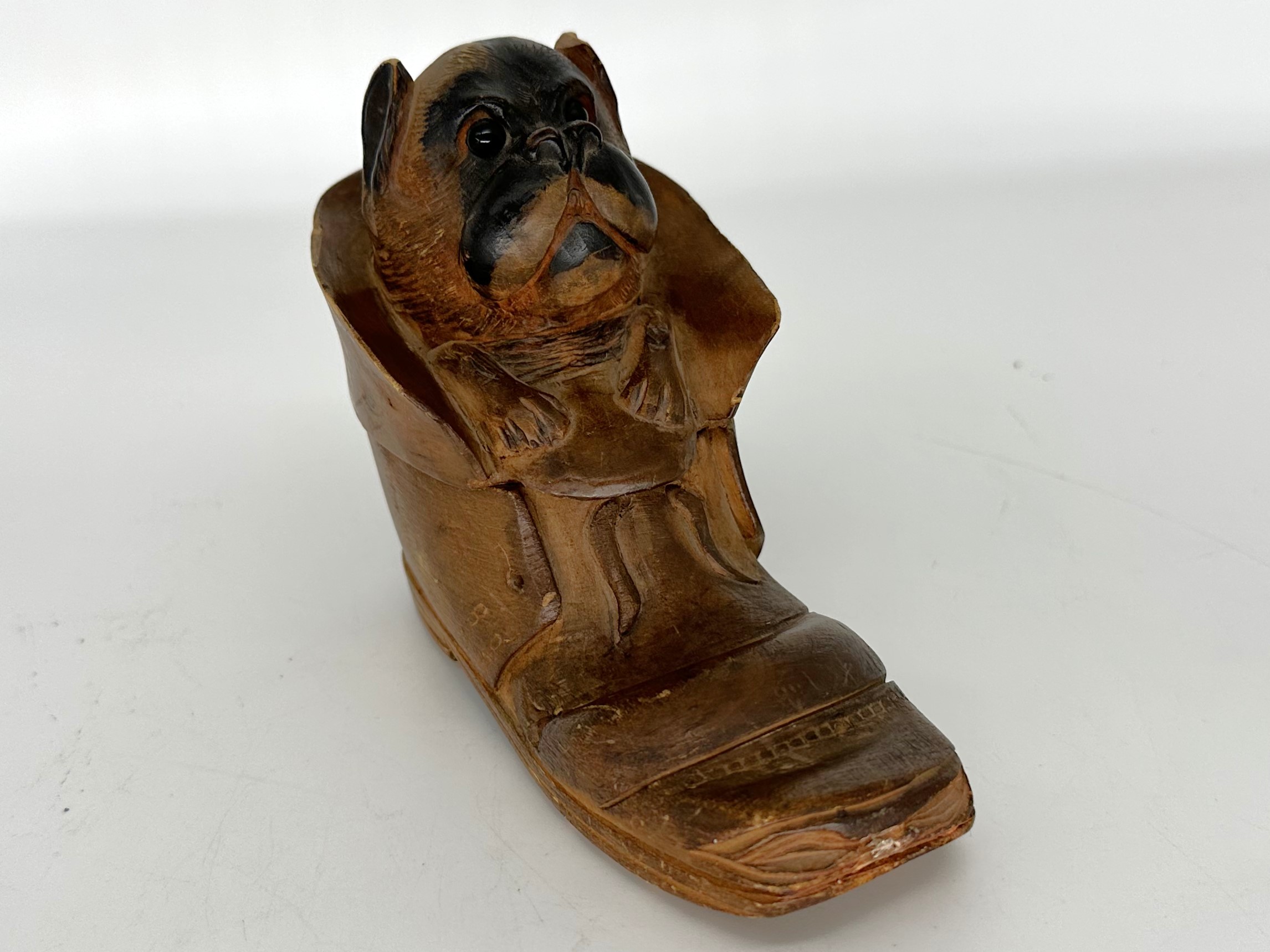 Dog – Carved Dog in a Shoe