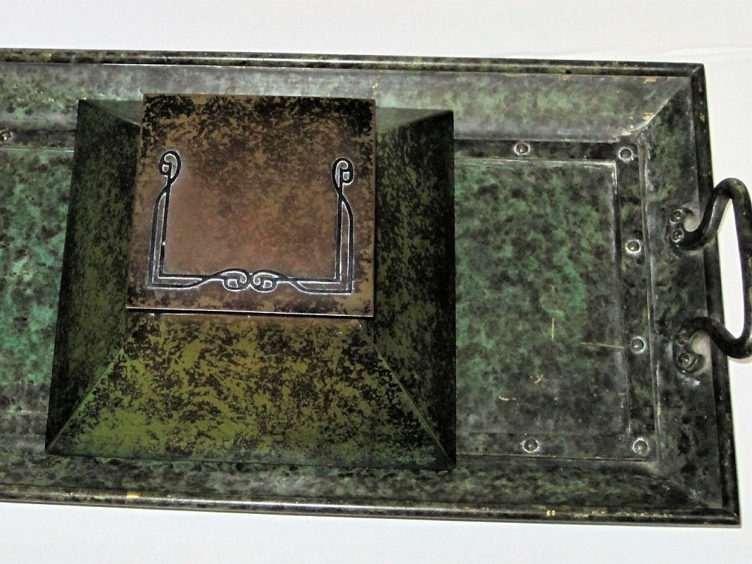 Heintz Art Metal Inkwell & Tray