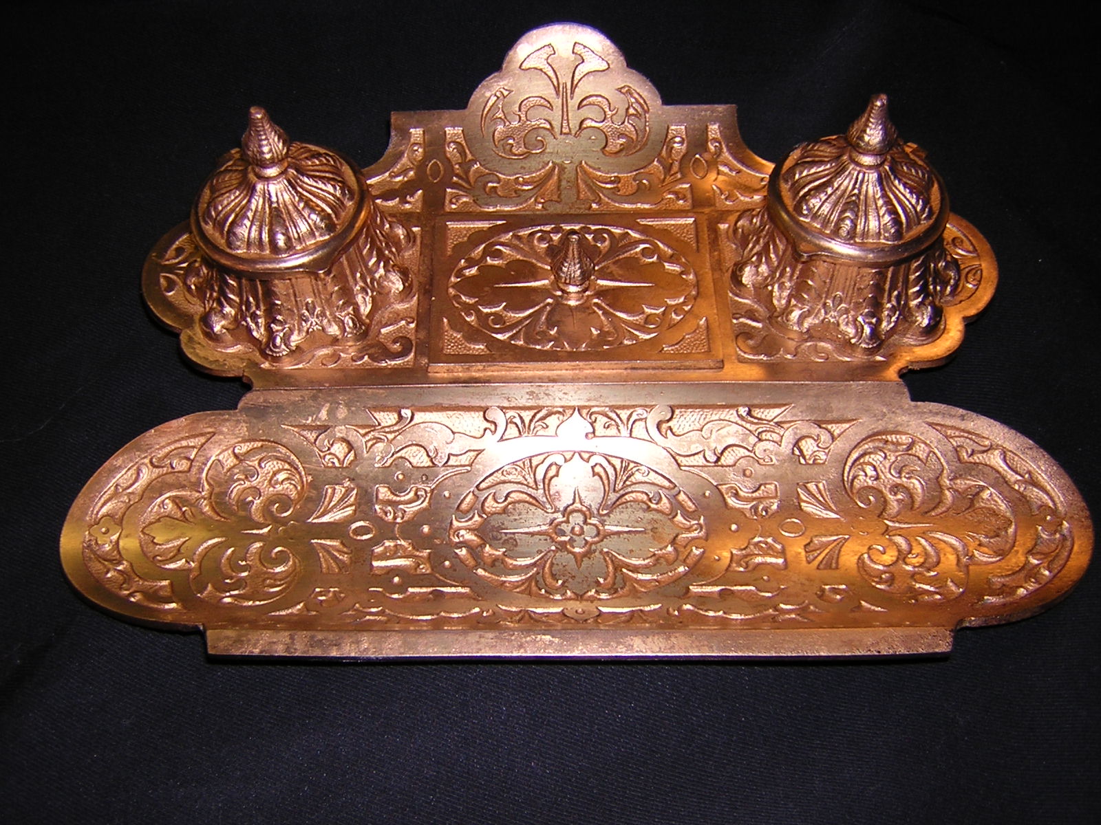 Bradley & Hubbard Brass Double Inkstand