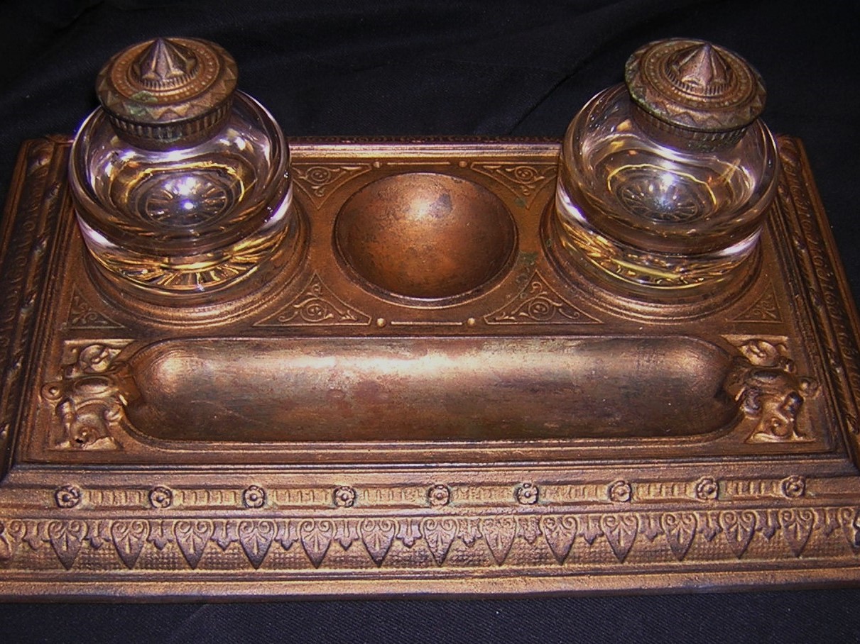 Cast Iron Double Inkstand