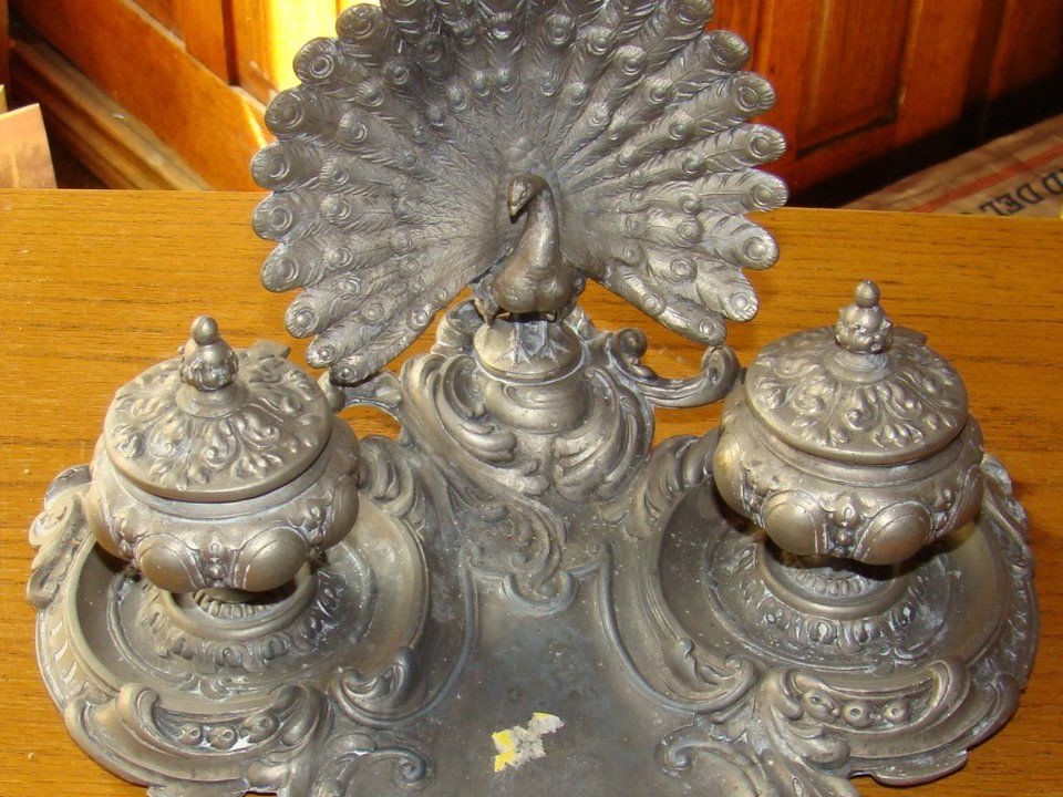 Majestic Peacock Inkstand