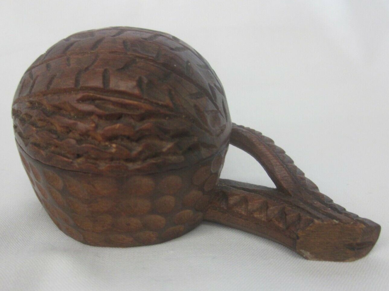 Carved Walnut Inkwell