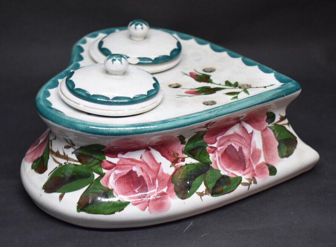 Wemyss Ware Heart-Shaped Inkstand
