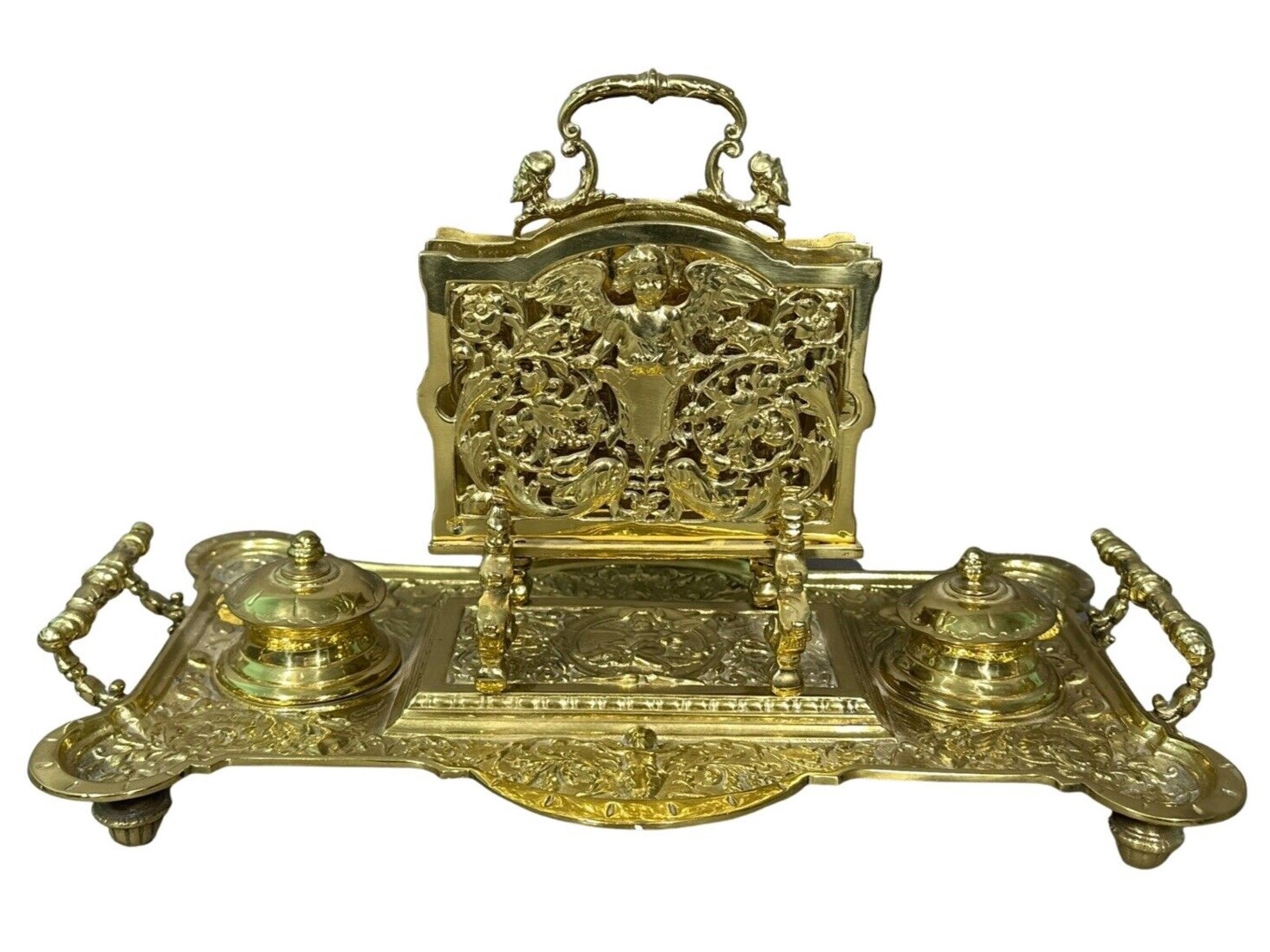 Brass Inkstand / Letter Holder