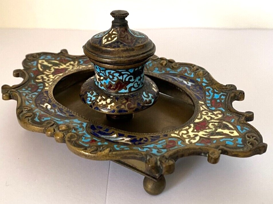 Champleve Cloisonné Enamel inkwell