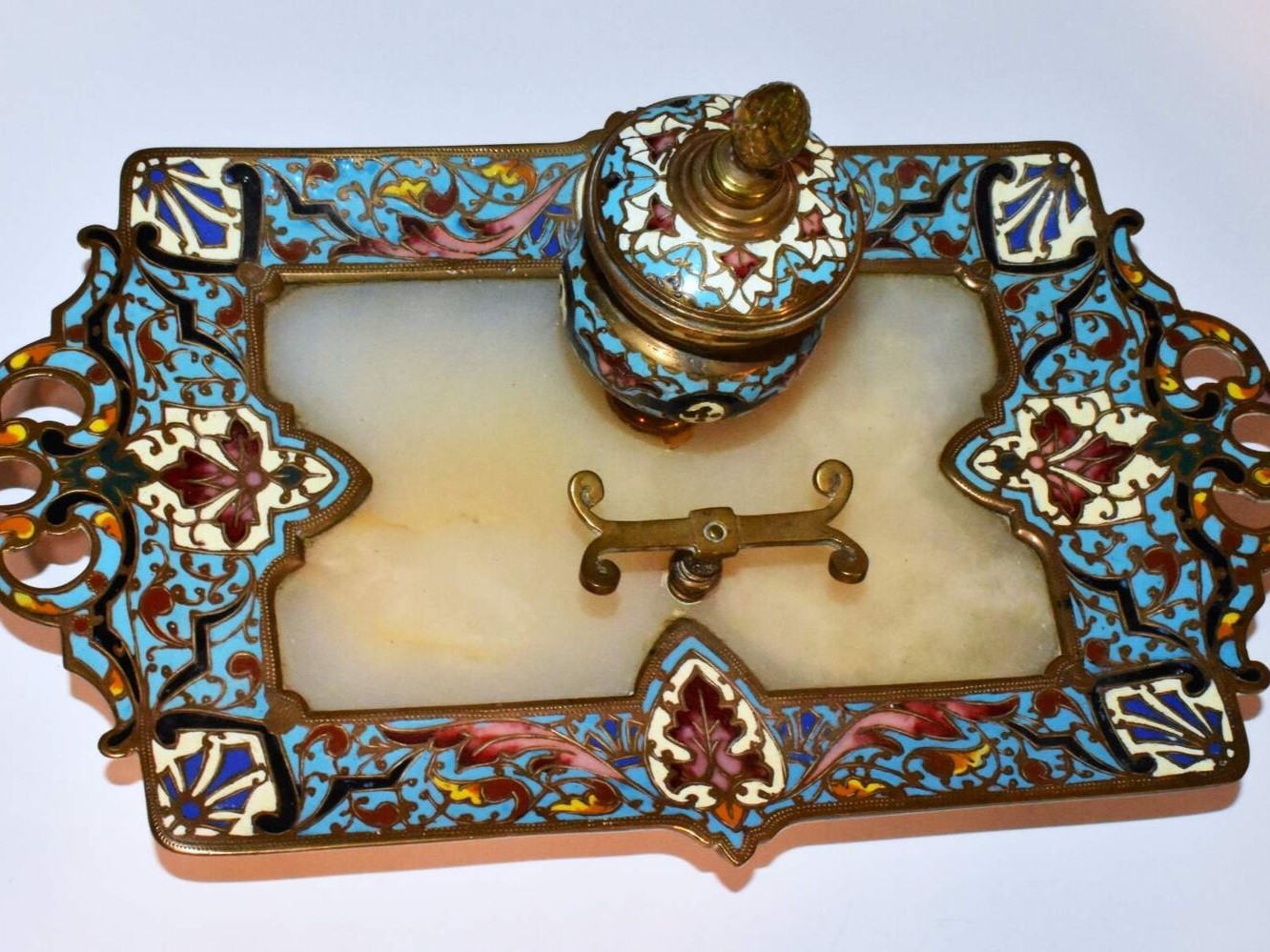 Champleve / Cloisonné with Marble Base