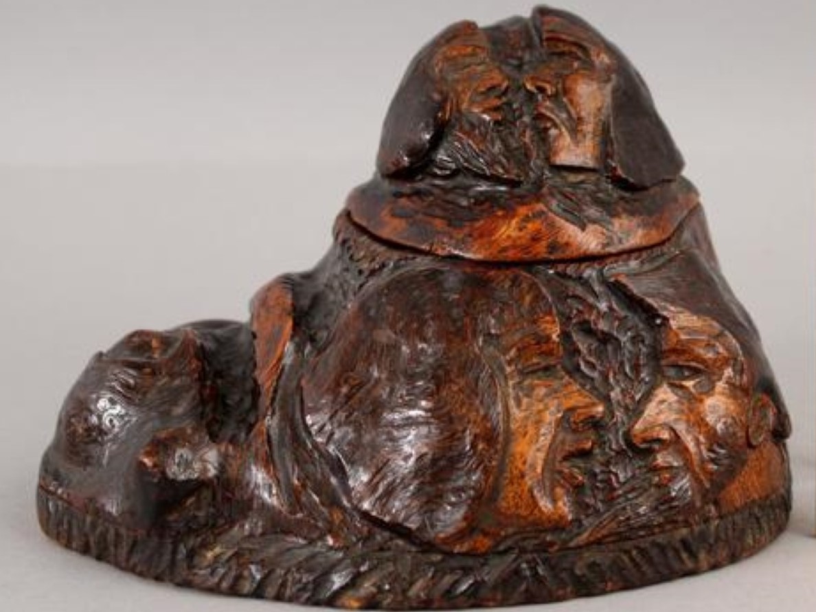 Folk Art Figural Inkwell