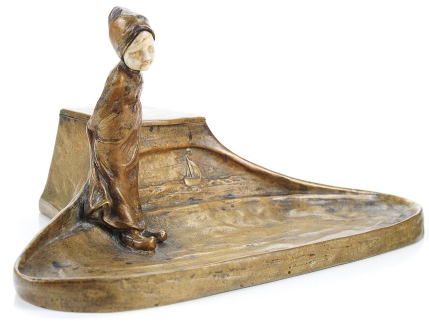 Bronze Dutch Girl Inkstand