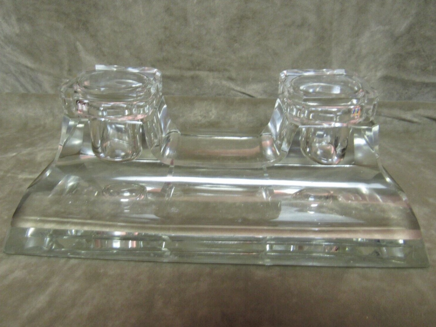 Clear Glass Double Inkstand