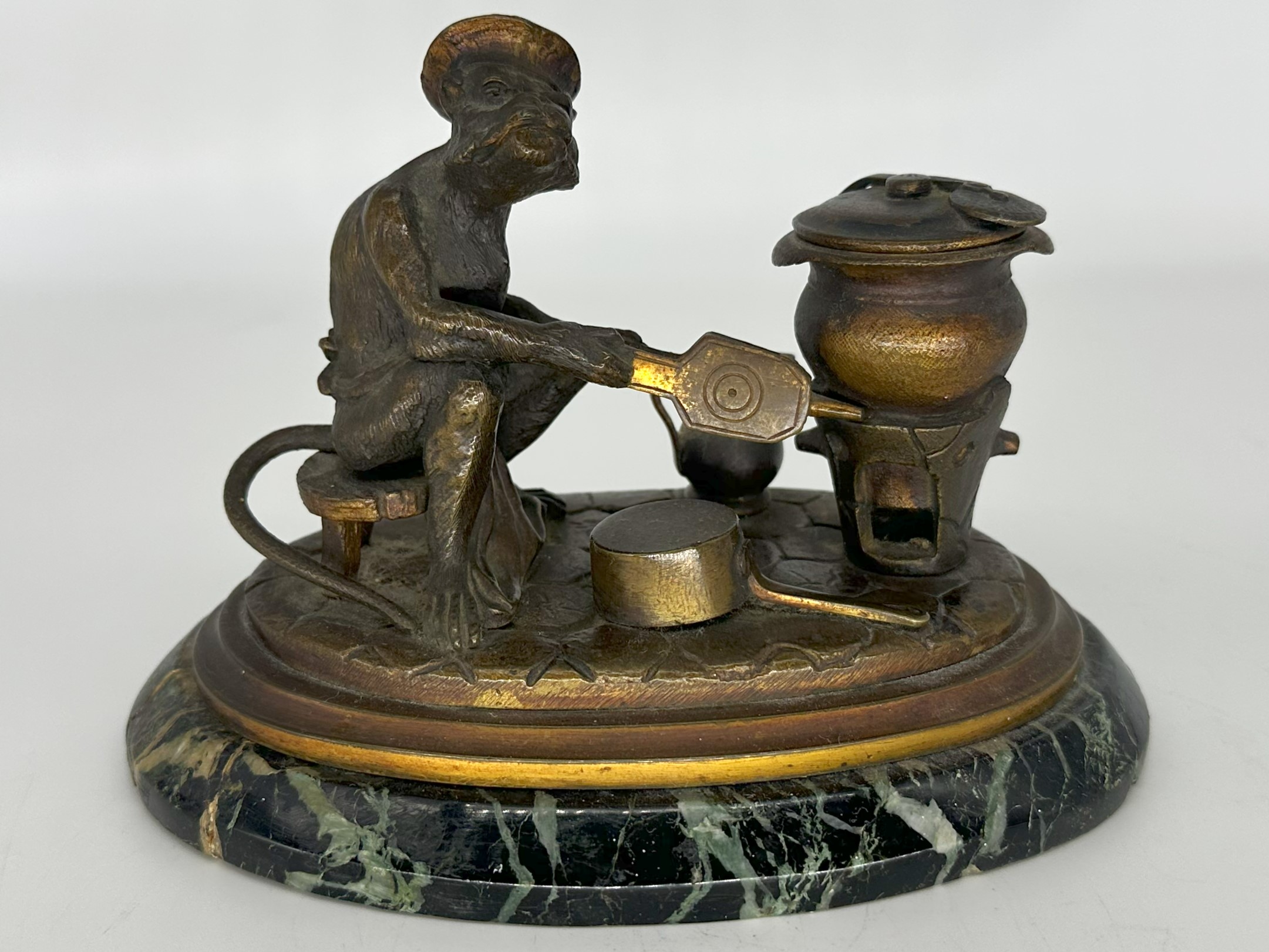 Anthropomorphic Monkey Inkstand