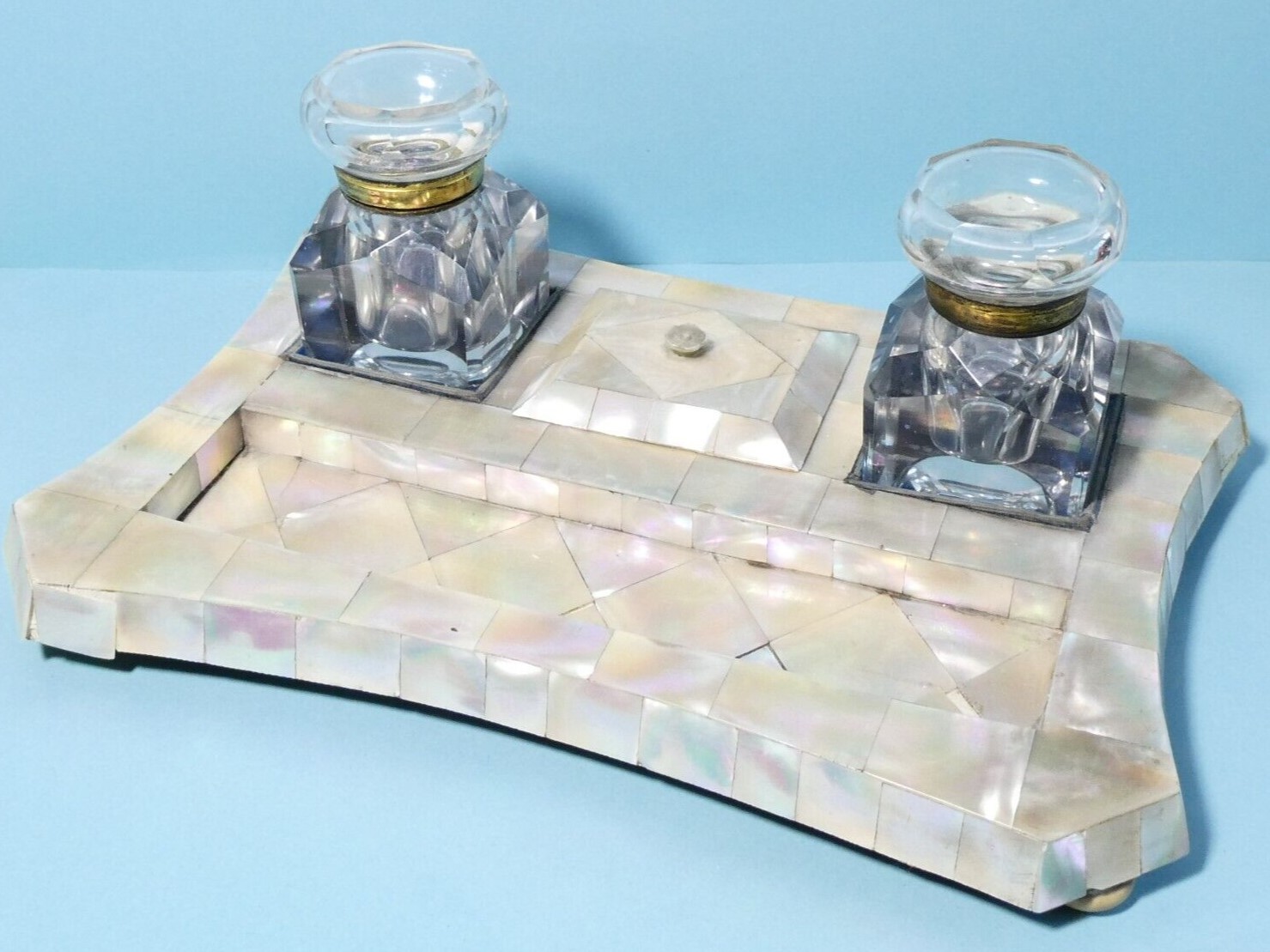Mother of Peal Double Inkwell
