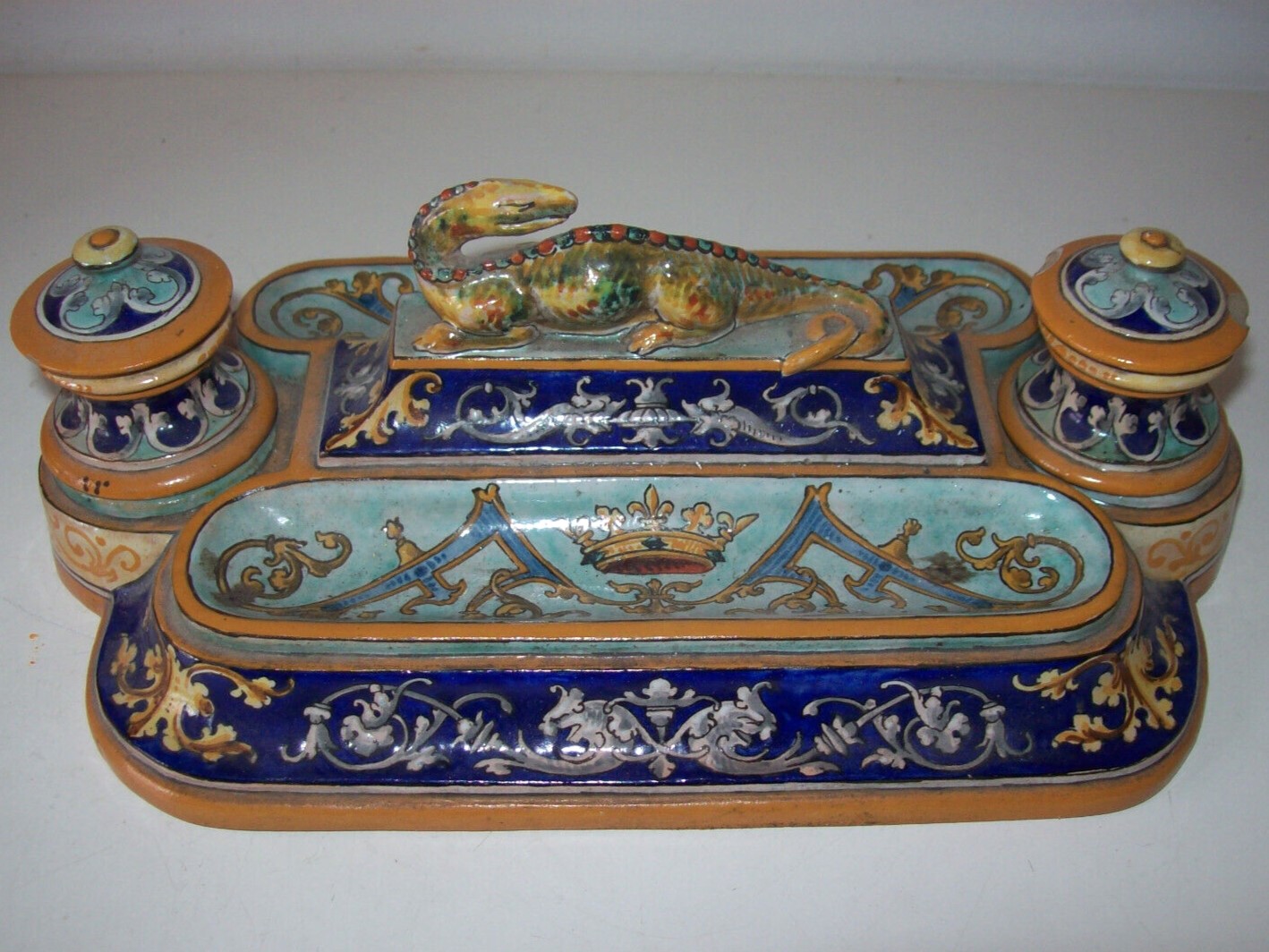 Polychrome Salamander Inkstand