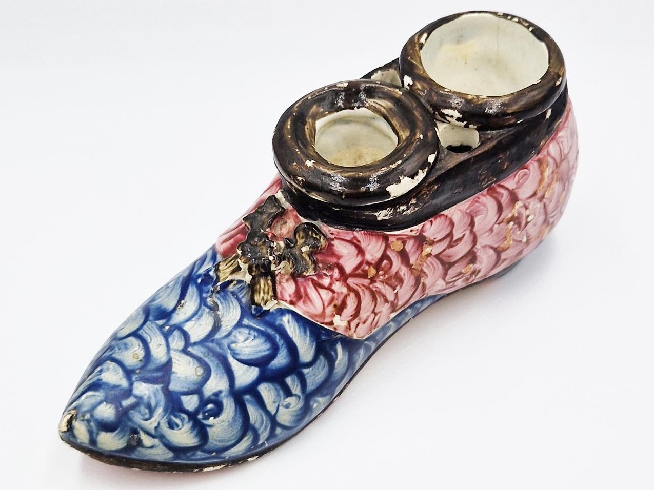 Pearlware Shoe Inkwell