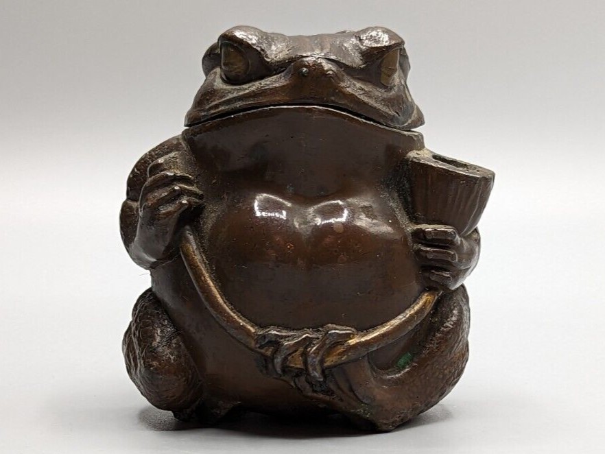 Japanese Frog Inkwell and Brush Holder