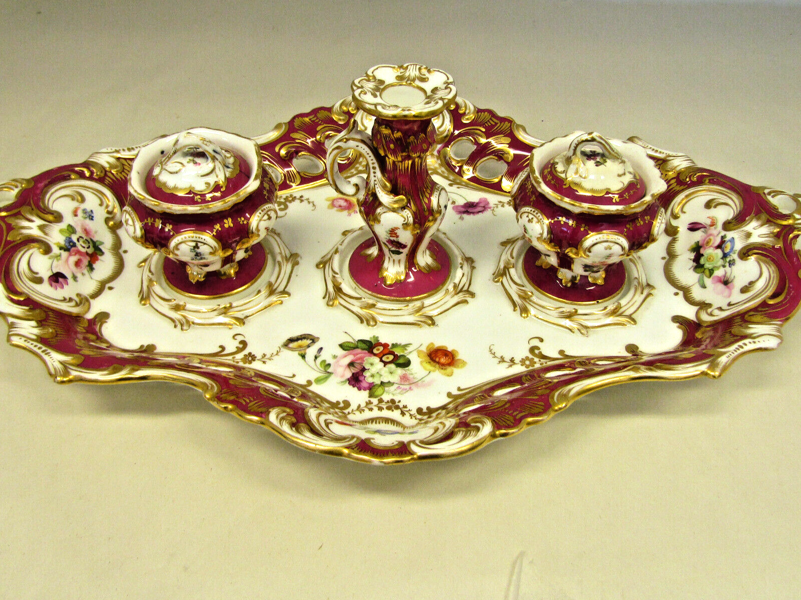 English Coalport Inkstand