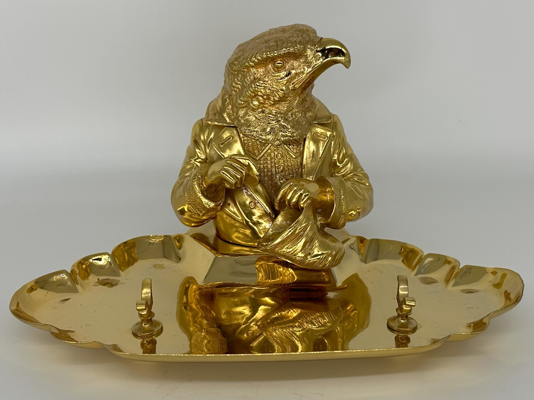 Anthropomorphic Eagle Counting Money