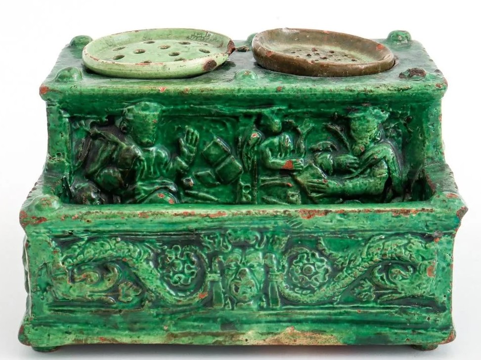 German Ceramic “Evangelists” Inkstand