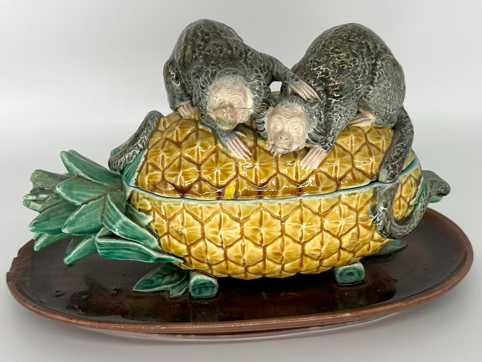 Majolica Monkeys on a Pineapple