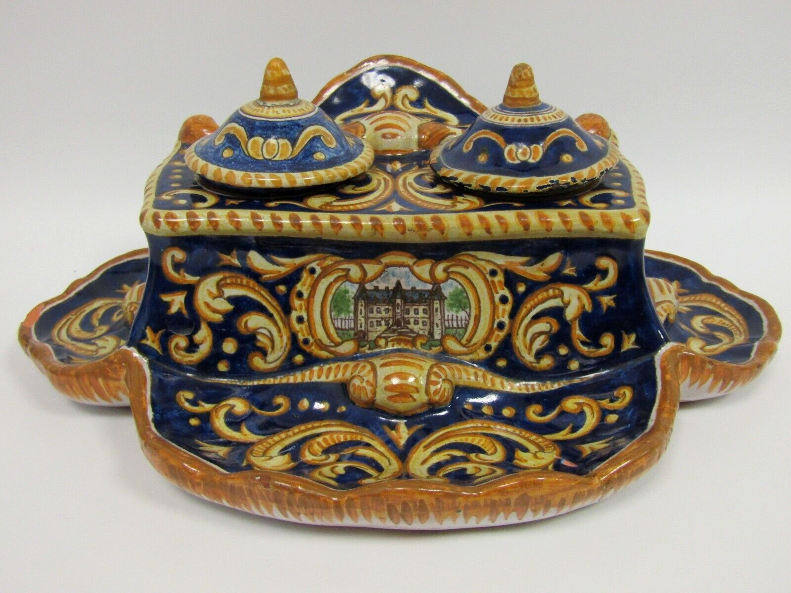 Antoine Montagnon Faience Inkstand