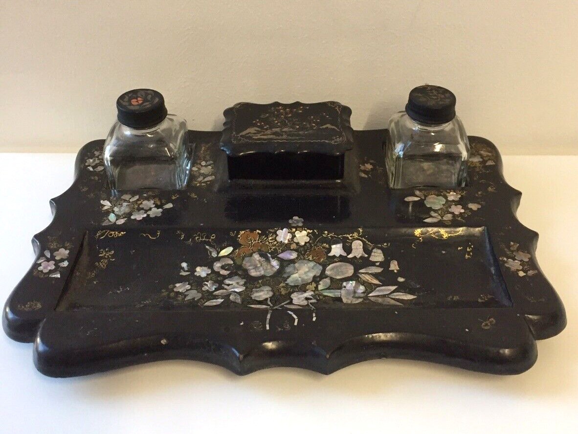 Papier Mâché Double Inkstand