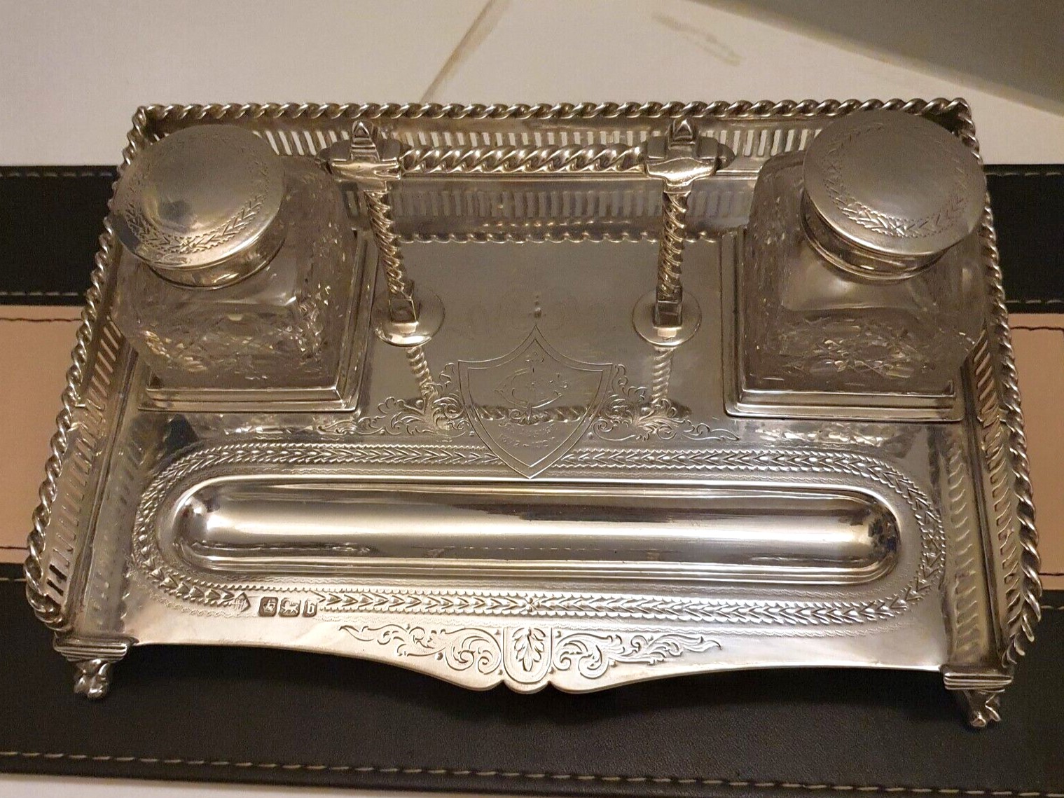 Hallmarked Silver Inkstand