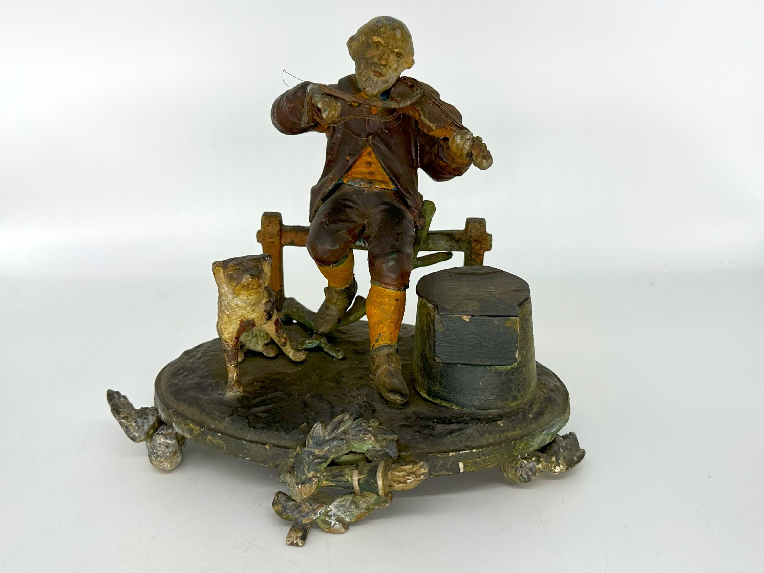 Man with Dog Playing the Violin