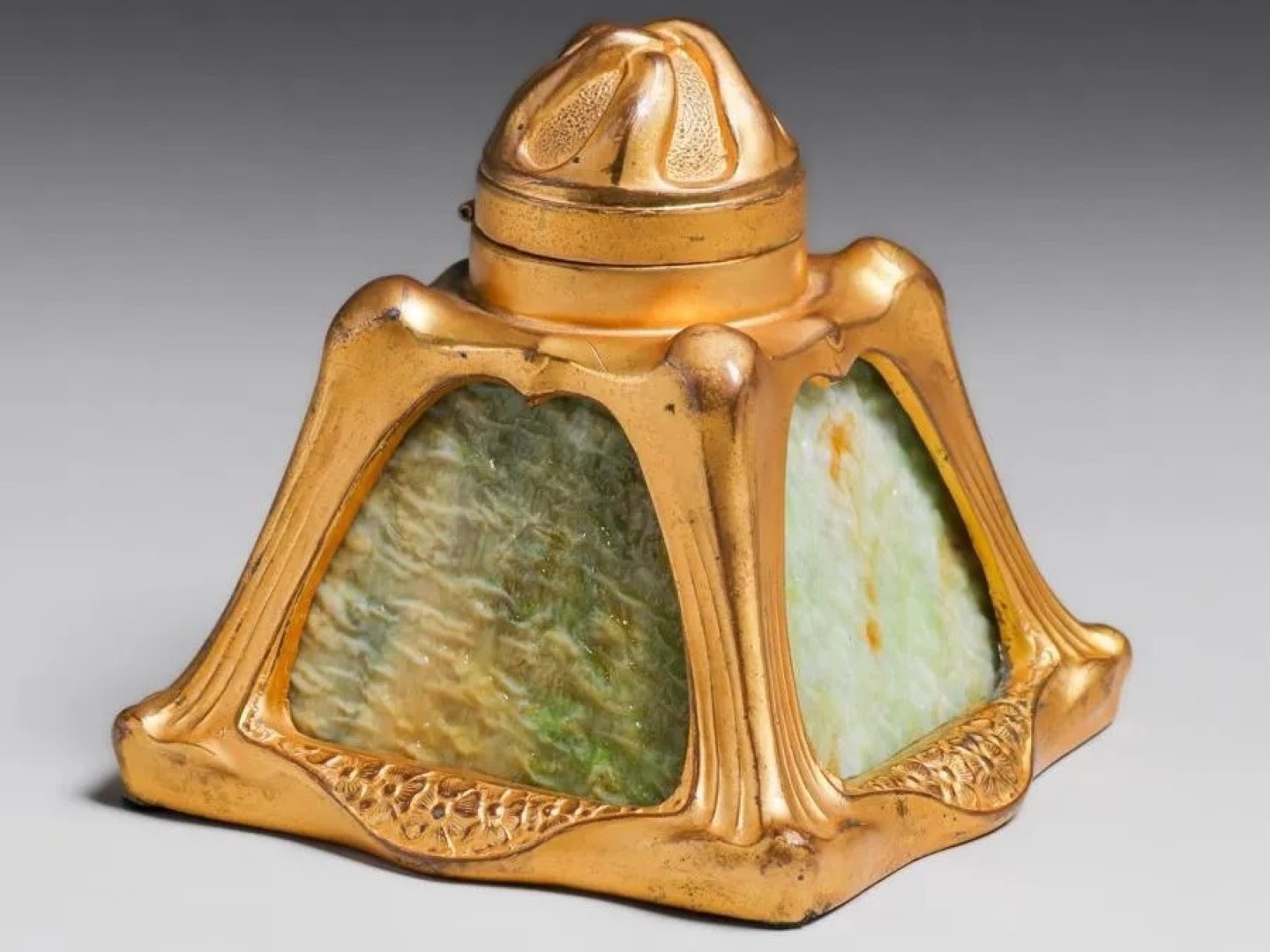 Art Nouveau Gilt Bronze Inkwell