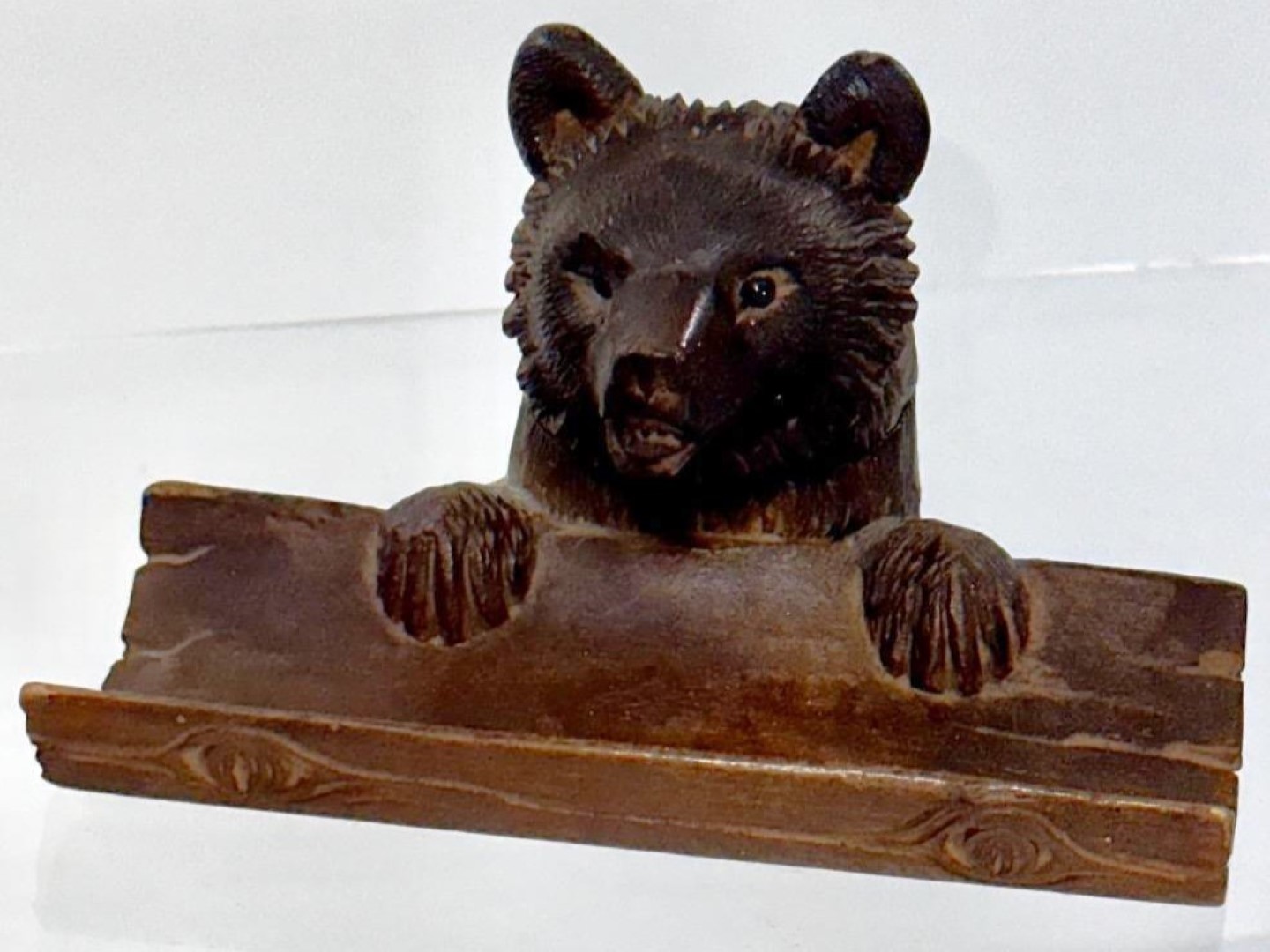 Wood Bear with Pen Tray