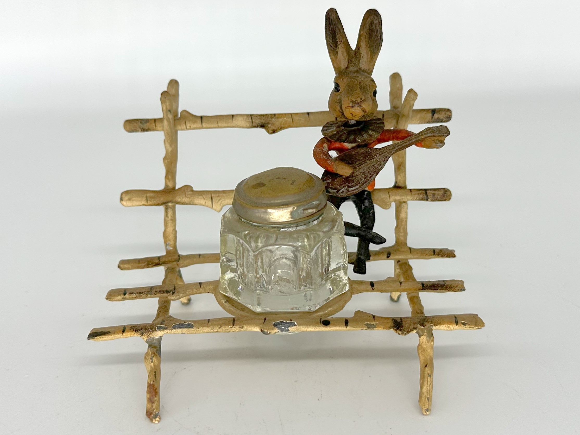 Bunny Rabbit on a Fence Nodder