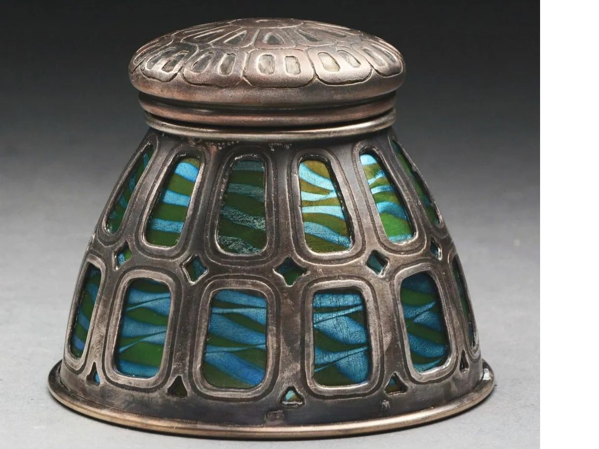 Tiffany Studios Damascene Inkwell
