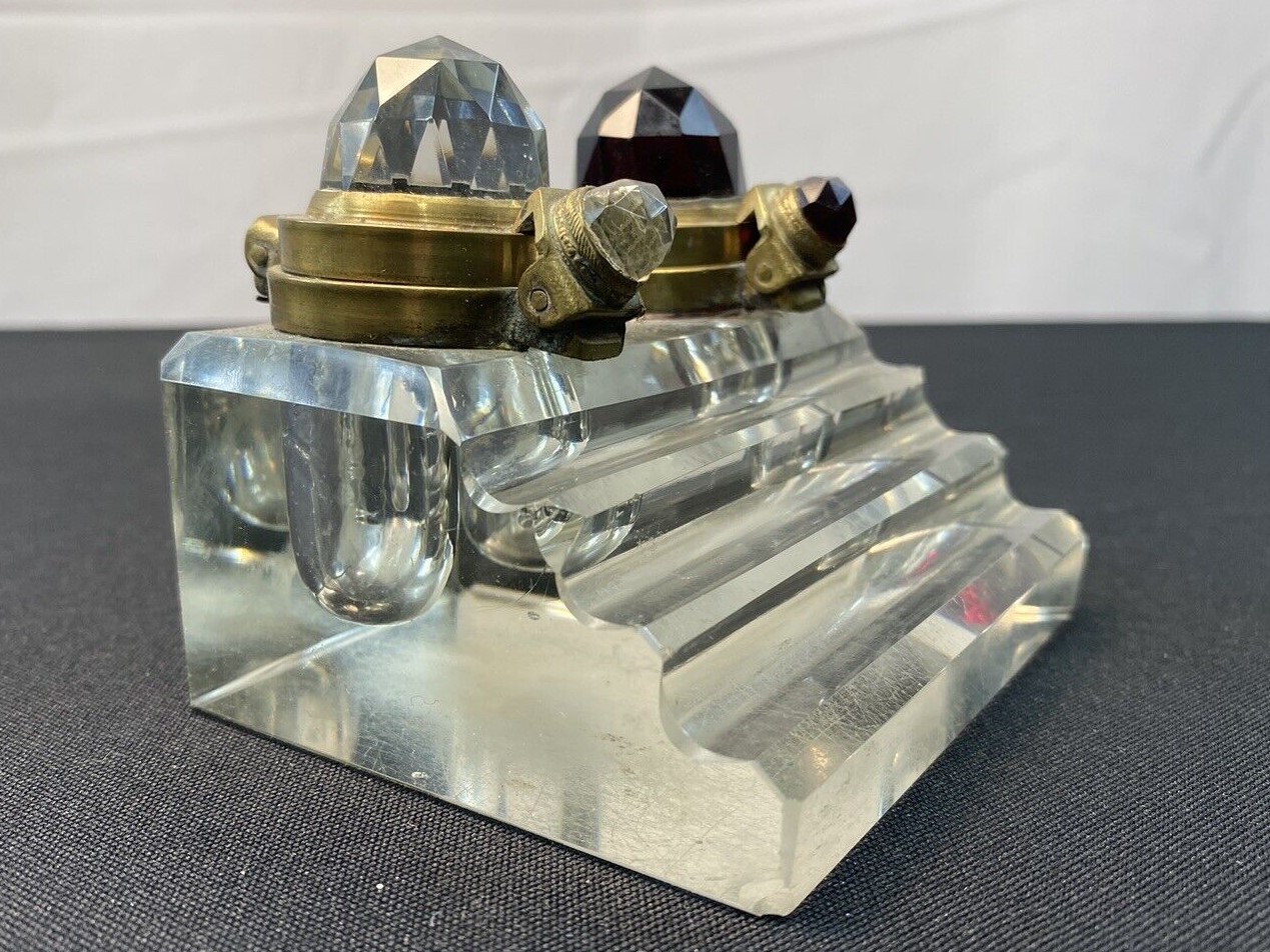 Glass Double with “Jeweled” Lids