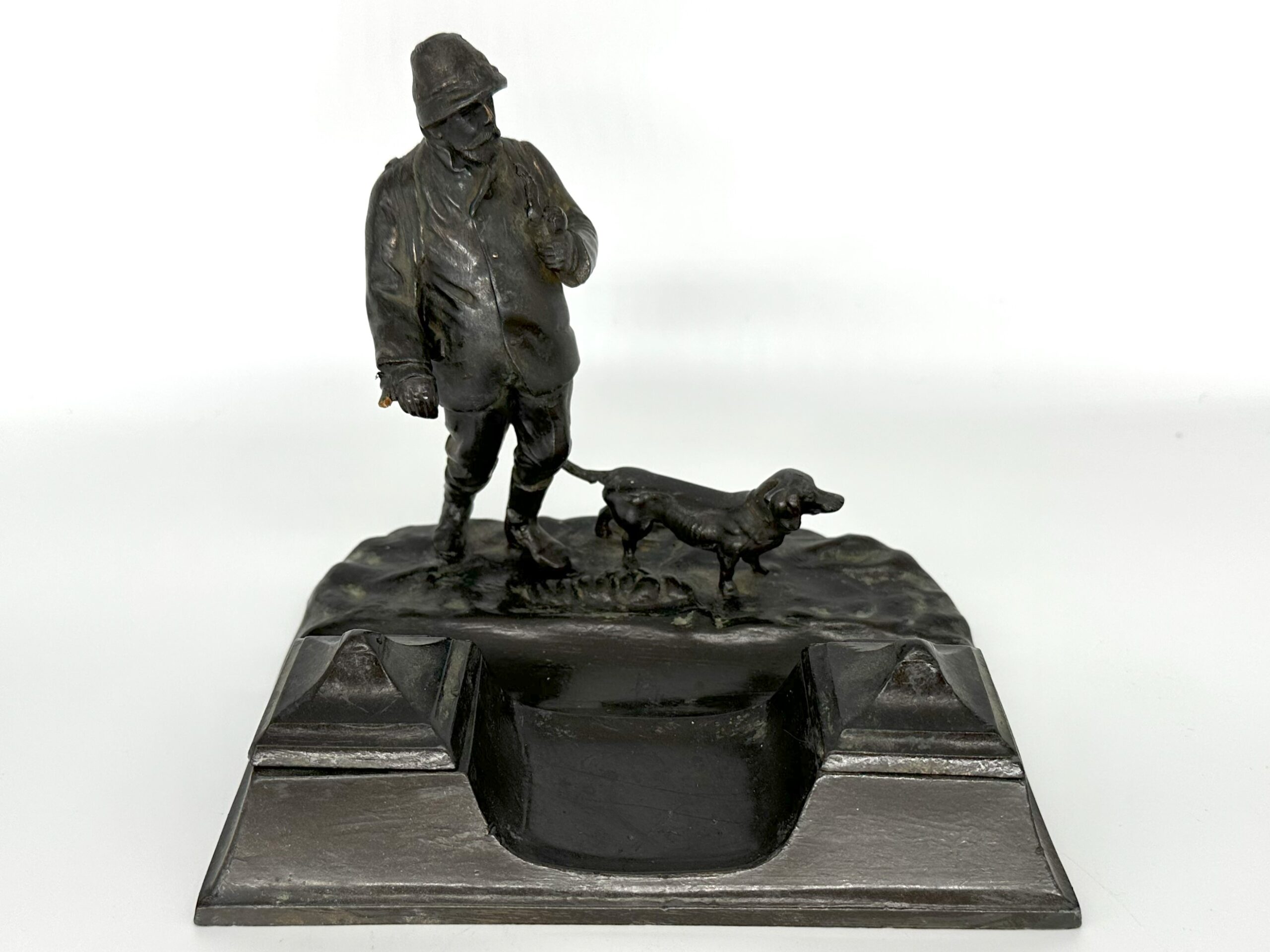 Hunter and His Dog Inkstand