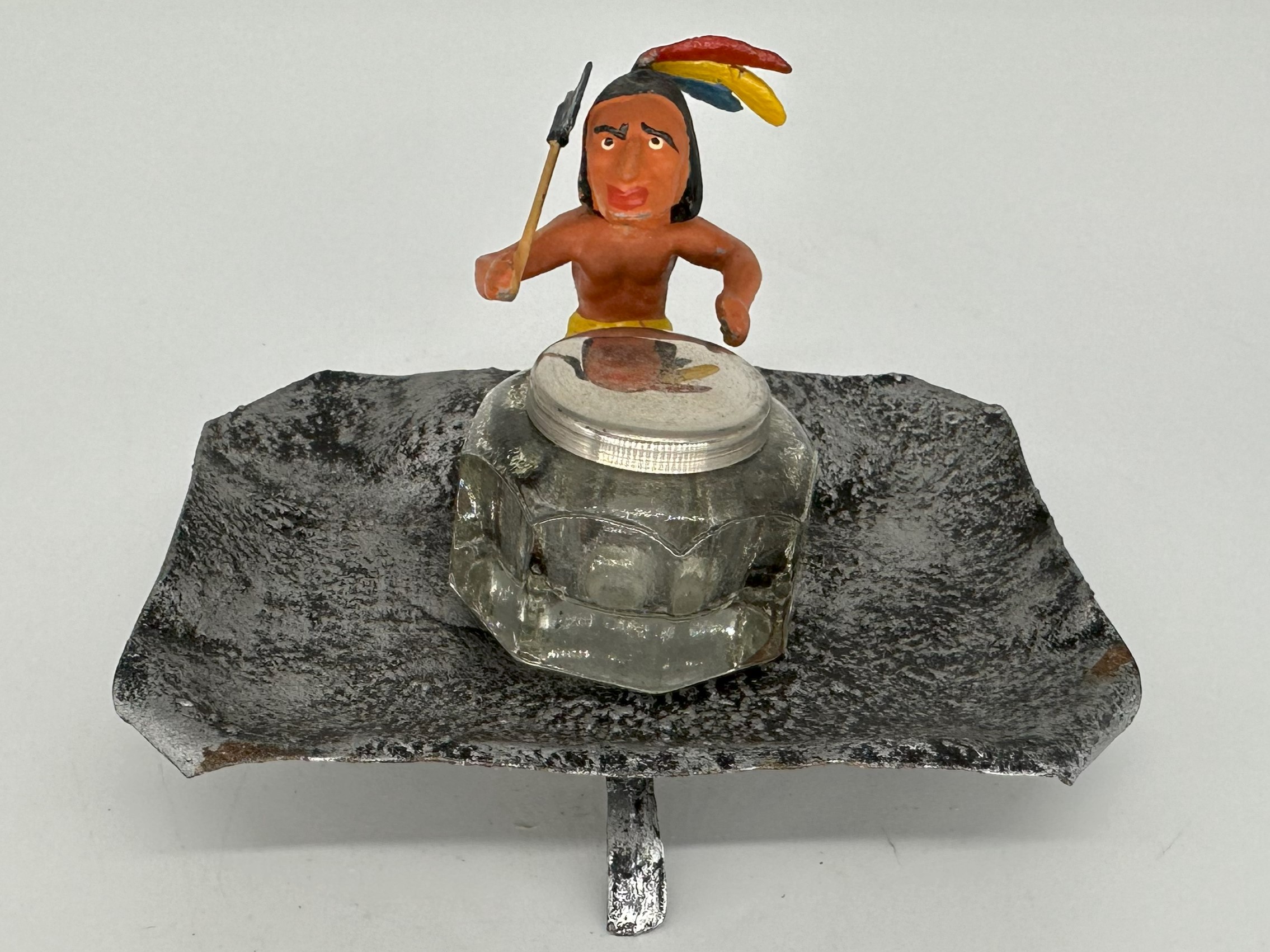 Native American Indian Nodder Inkstand