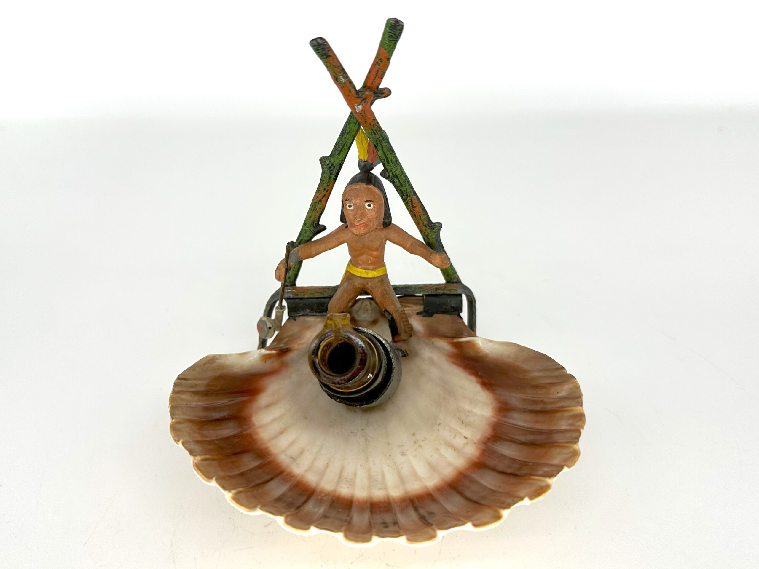 Native American Indian Nodder Inkstand