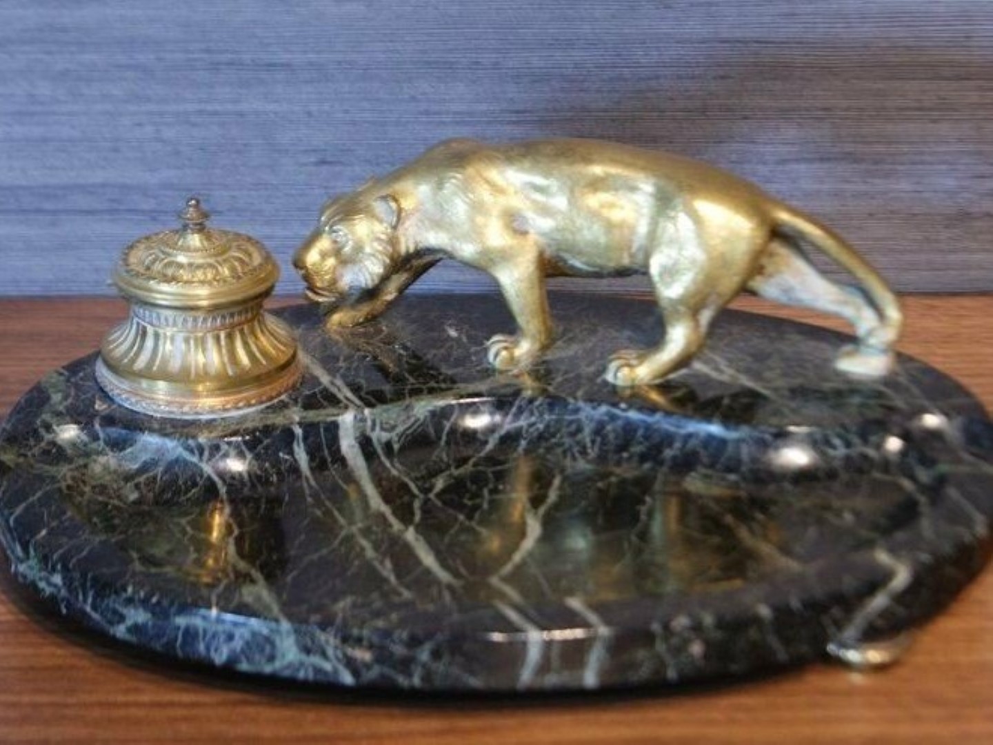 Marble Inkstand with a Panther