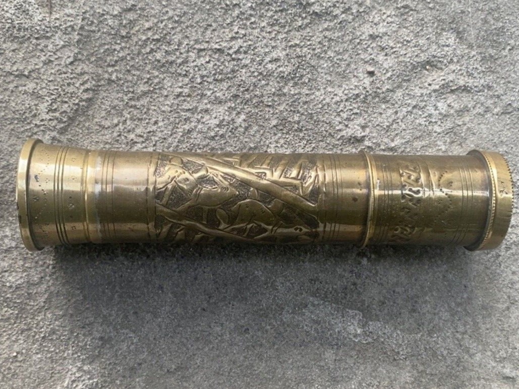 Early Brass Hand-tooled Penner