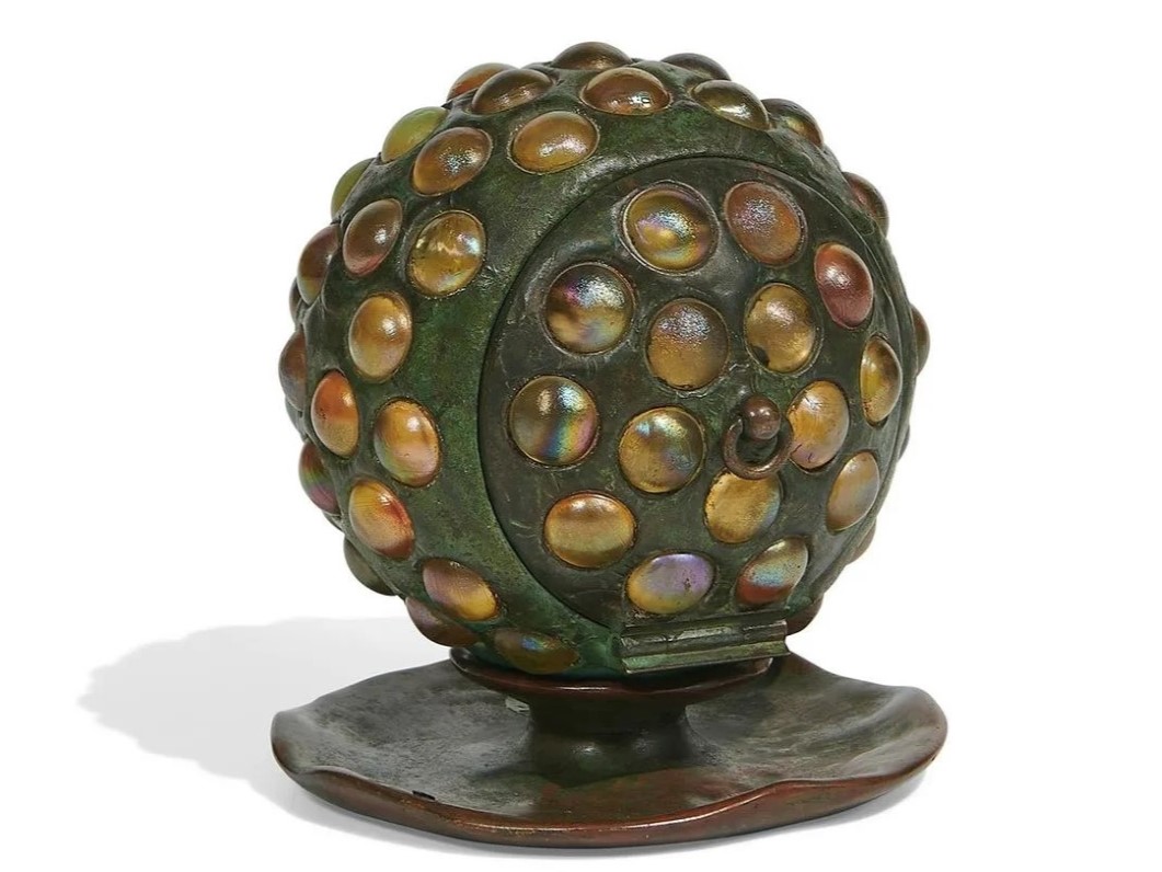 Tiffany Studios Inkwell with Cabochons
