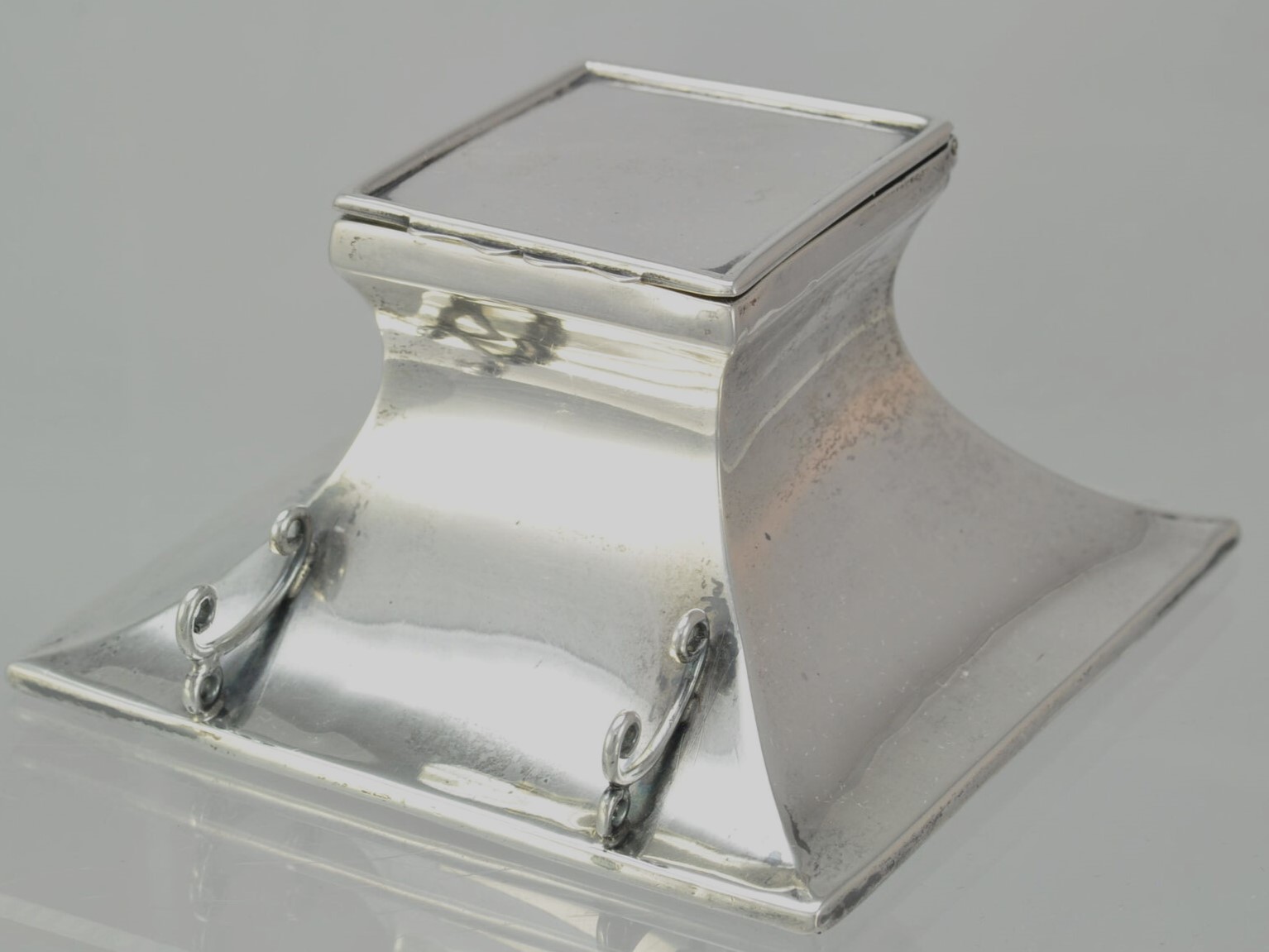 Sterling Silver Inkwell with Pen Holder