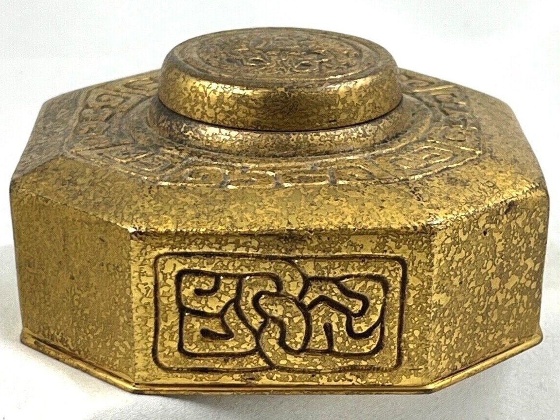 Tiffany Bronze Inkwell Zodiac Pattern #842