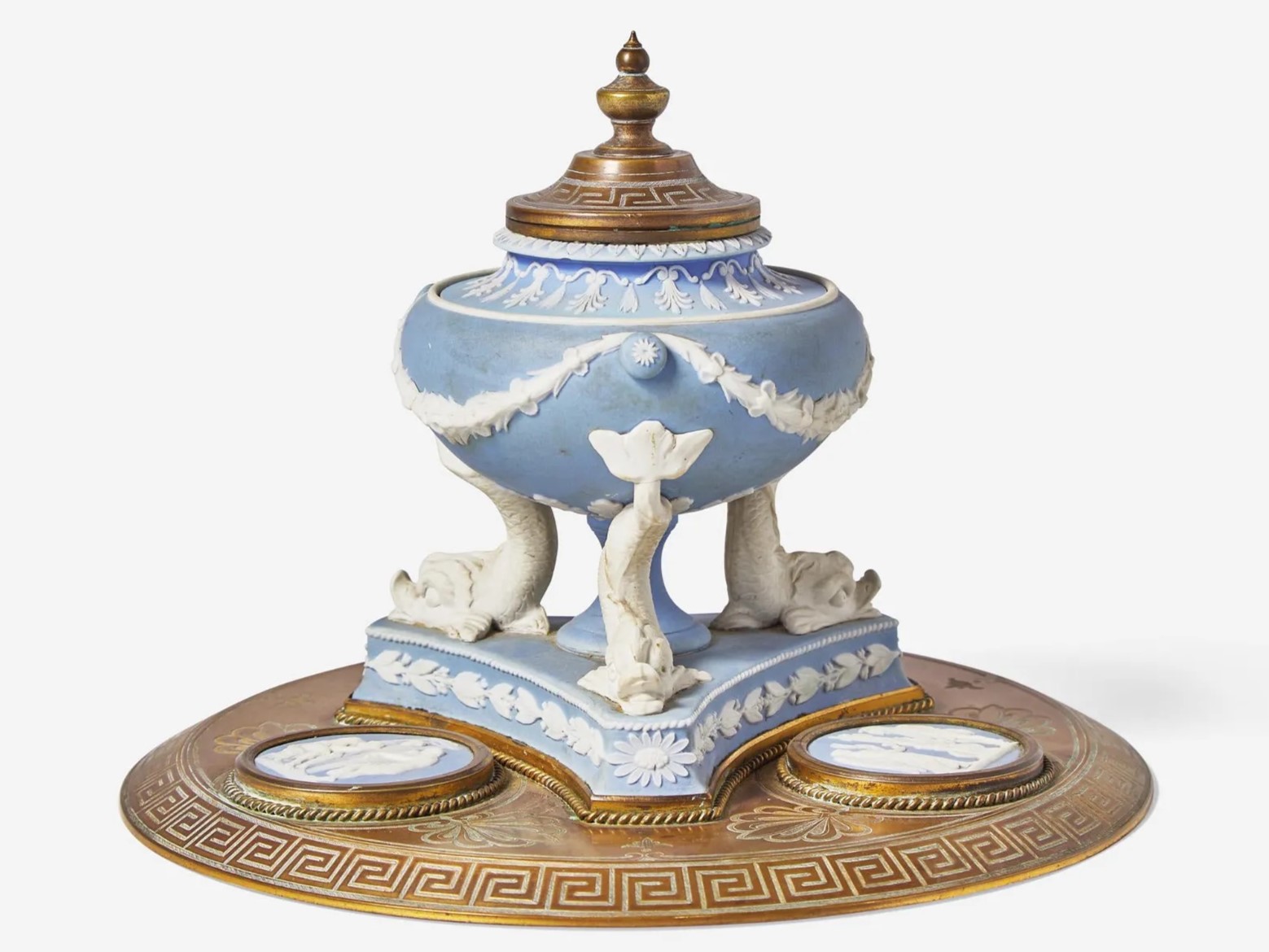 Wedgwood Jasperware and Brass Inkstand
