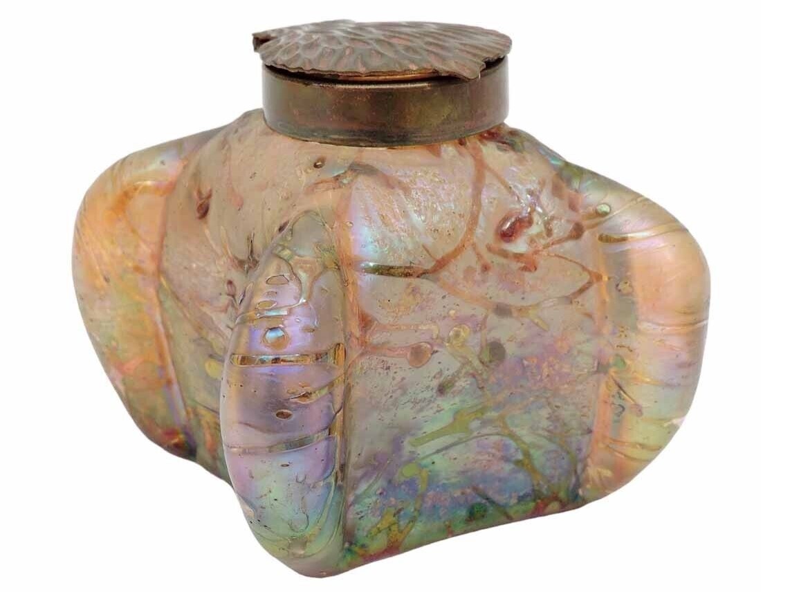 Bohemian Art Glass Inkwell
