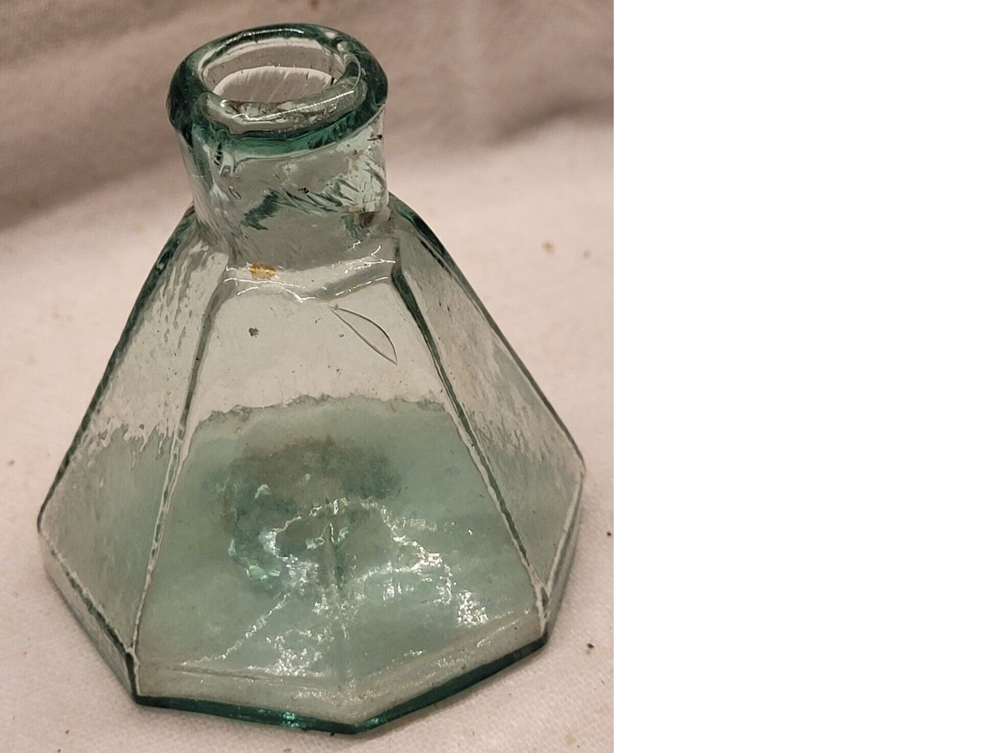Civil War Era Light Green Umbrella Ink Bottle