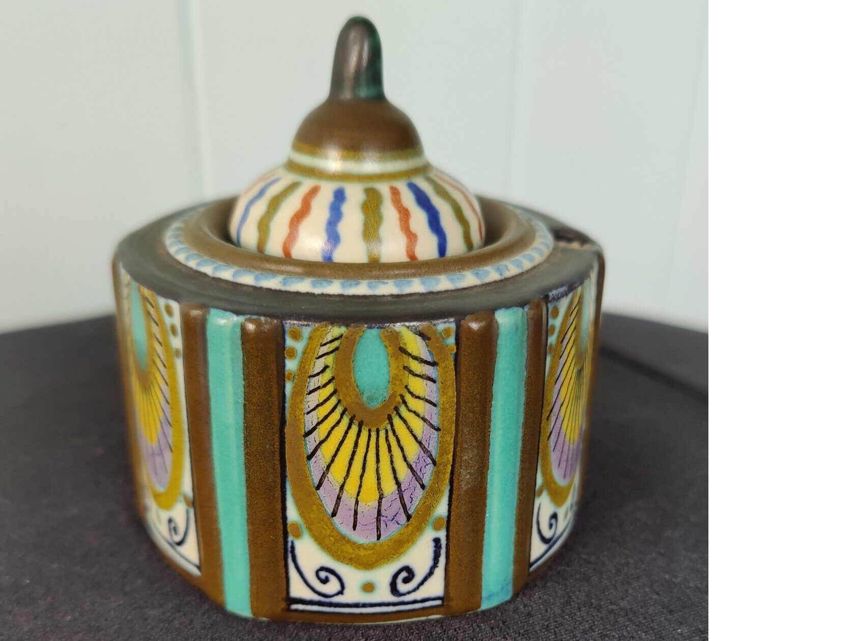 Polychrome Gouda Inkwell