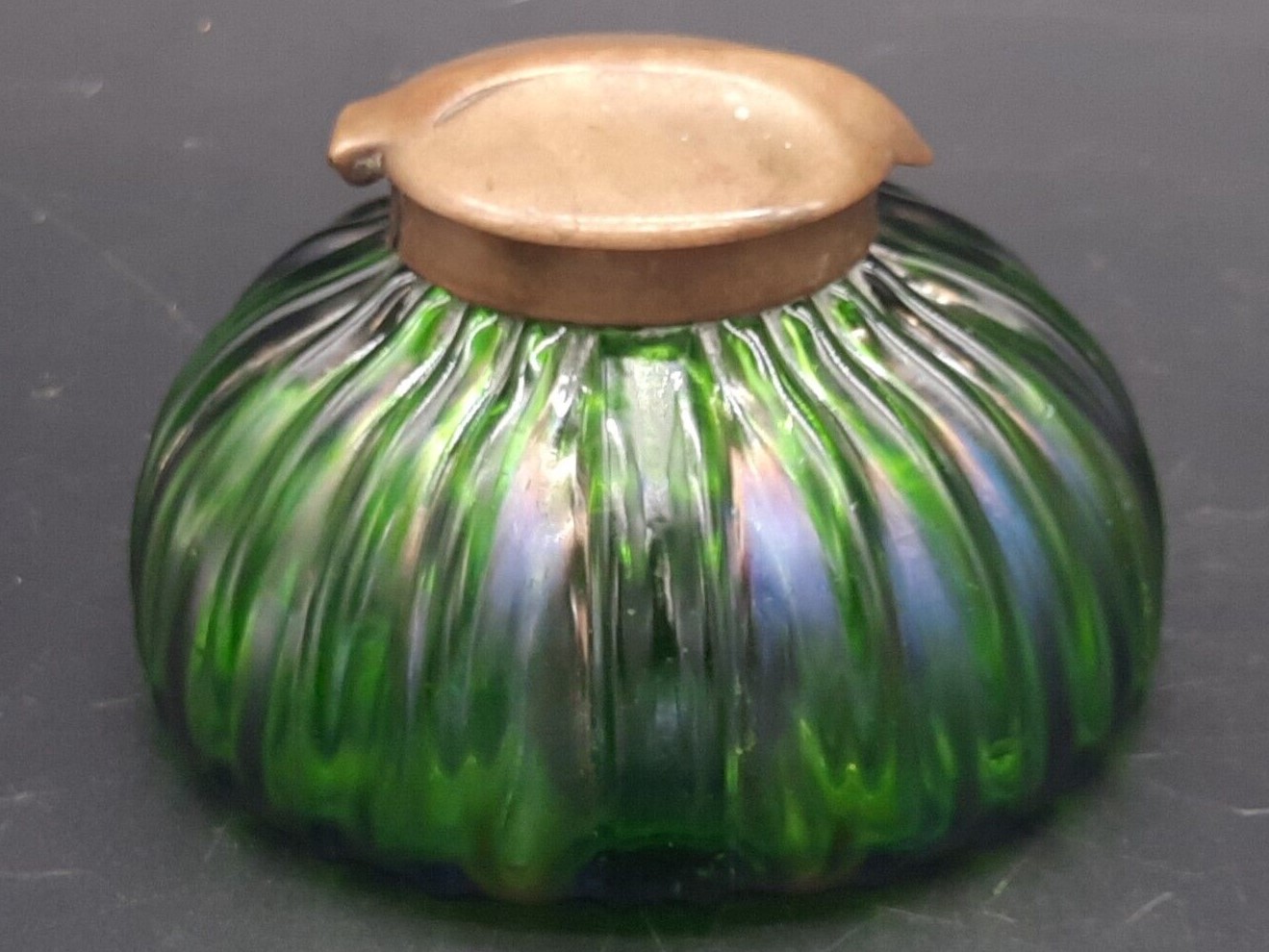 Loetz Type Art Glass Inkwell