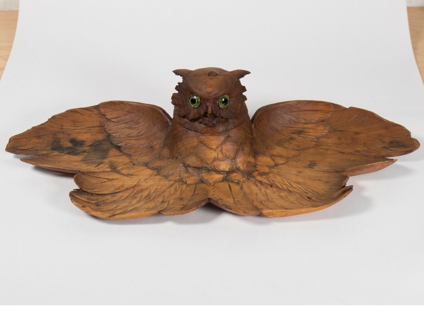Hand Carved Wood Owl