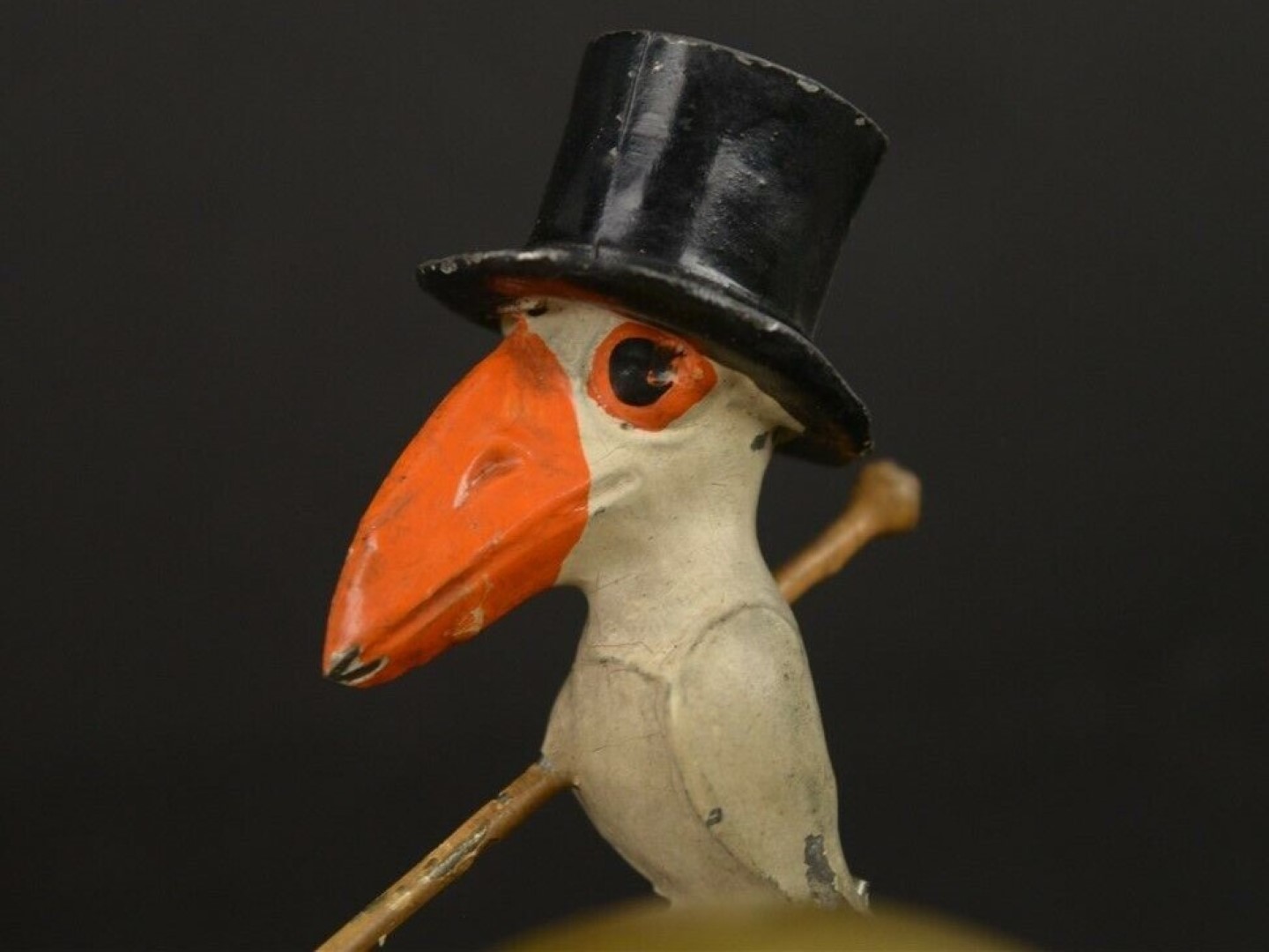 Whimsical Stork on a Four-Leaf Clover